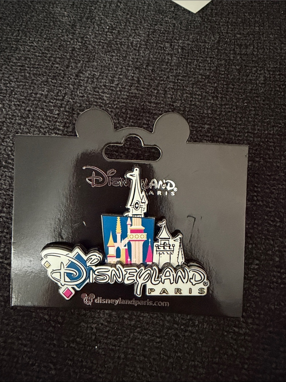 Disney Black Mickey Head Enamel Pin Set with Yellow Accent Card